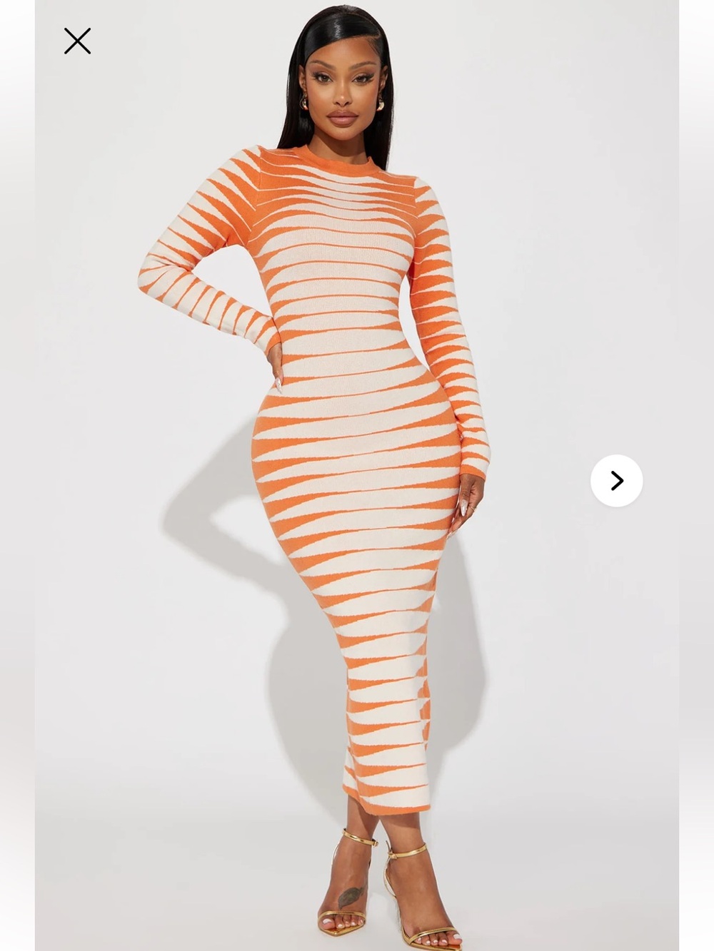 Fashion Nova Margo Sweater Maxi Orange